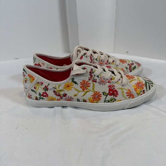 Kate Spade Tennison Canvas Sneakers ShoesGarden Floral Lace Up K8341  Size 9.5B - Picture 7 of 10